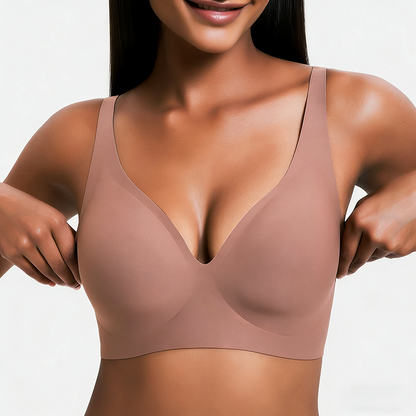 ✨ Feel Supported. Look Amazing. Wireless Deep V Bra with All-Day Comfort & Natural Lift