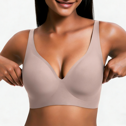 ✨ Feel Supported. Look Amazing. Wireless Deep V Bra with All-Day Comfort & Natural Lift