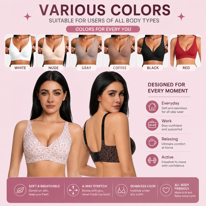 ✨ Feel Supported. Look Amazing. Wireless Deep V Bra with All-Day Comfort & Natural Lift