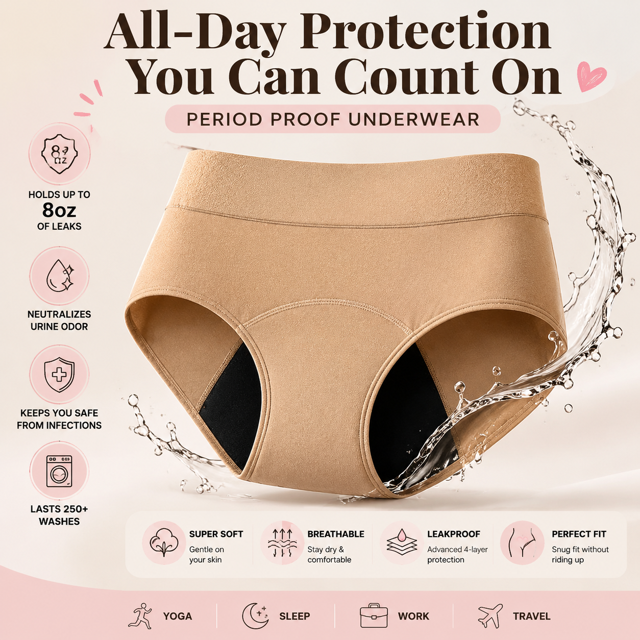 🔥Softnessnest Leak-Proof Underwear | Powerful leak protection, ultra-breathable comfort, stays dry and fresh all day